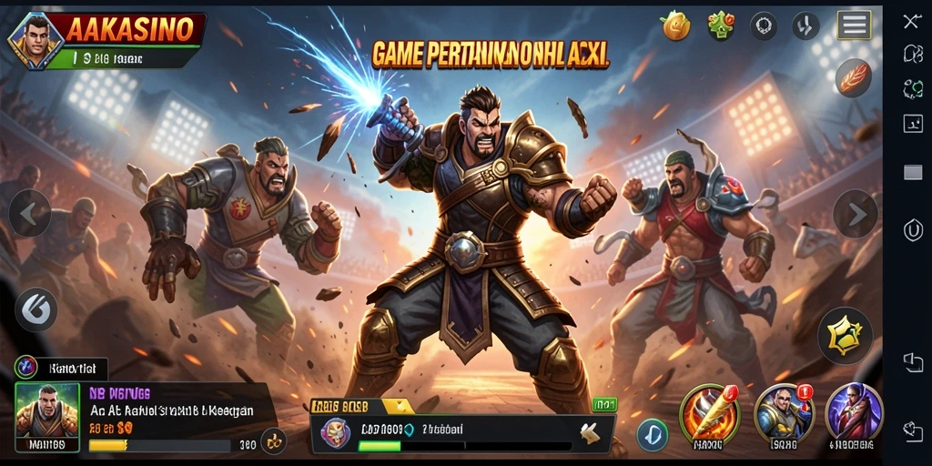 Screenshot AAKASINO menunjukkan aksi pertarungan yang mendebarkan.