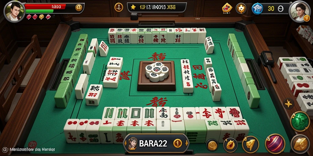 Tampilan gameplay BARA22 yang menakjubkan dan penuh strategi Mahjong.