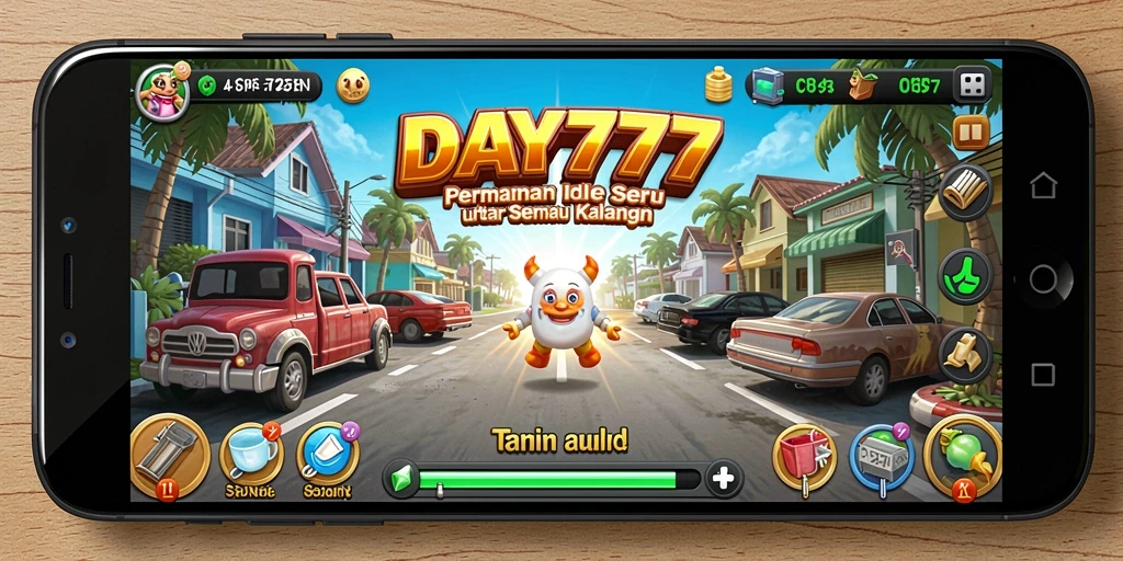 Screenshot permainan DAY777 dengan gameplay Idle yang menarik.