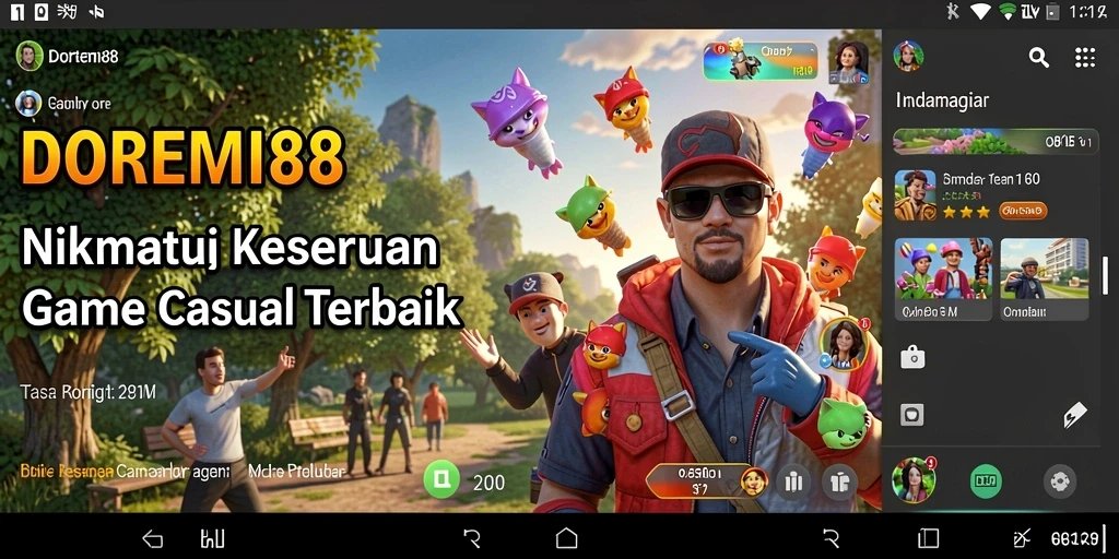 Screenshot DOREMI88 menunjukkan gameplay yang ceria dan penuh warna.