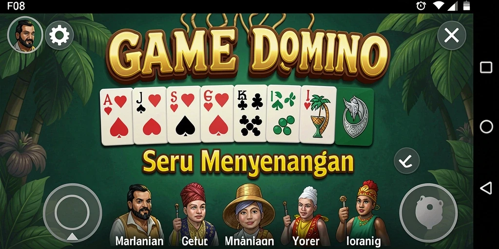 Tampilan gameplay F08 yang menarik dan menantang dalam bermain domino.