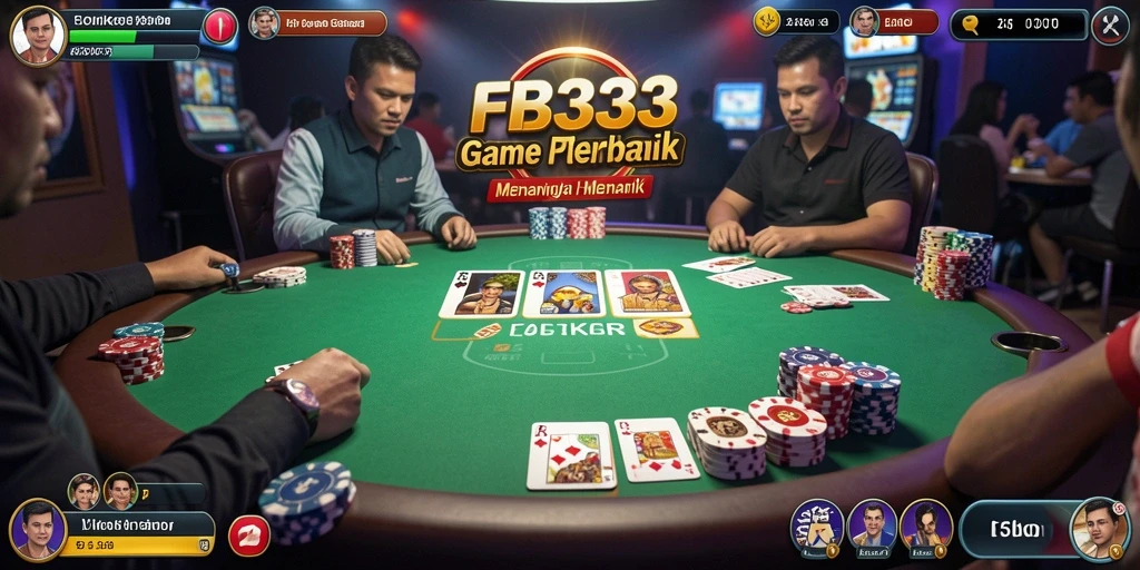 Tampilan gameplay menampilkan aksi Poker yang seru dan menegangkan.