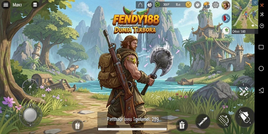 Tangkapan layar gameplay FENDY188 memperlihatkan petualangan di dunia terbuka.