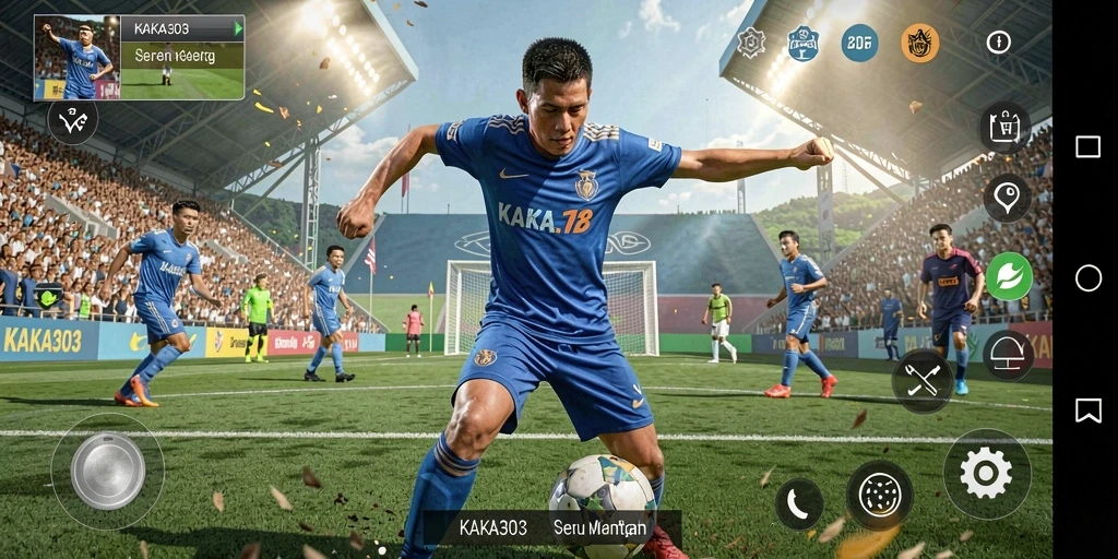 Tampilan gameplay seru dan menarik dari KAKA303 saat pertandingan berlangsung.