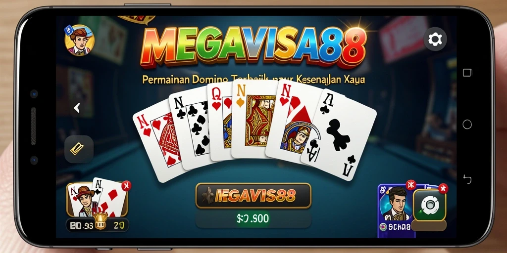 Screenshot MEGAVISA88 menunjukkan gameplay seru permainan Domino.