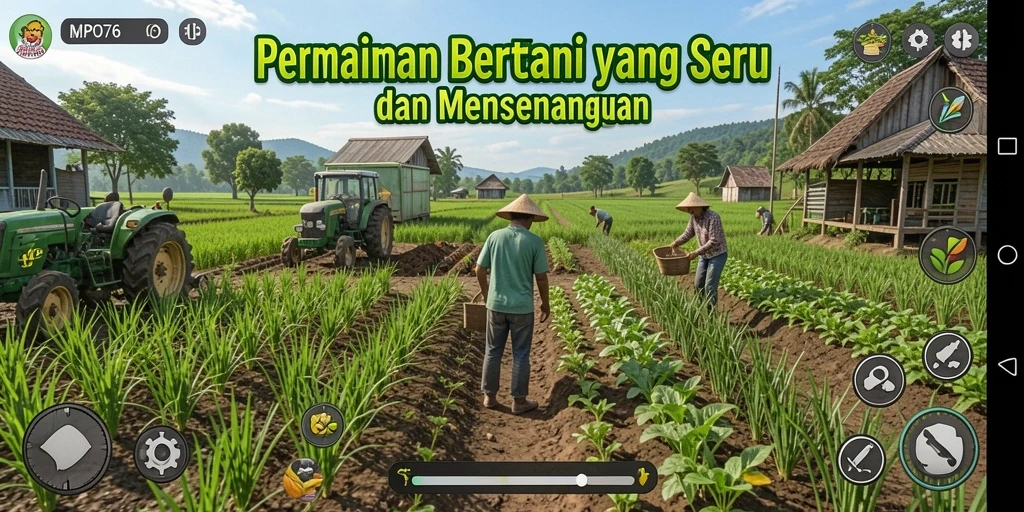 Screenshot MPO76 menampilkan gameplay seru saat bertani.