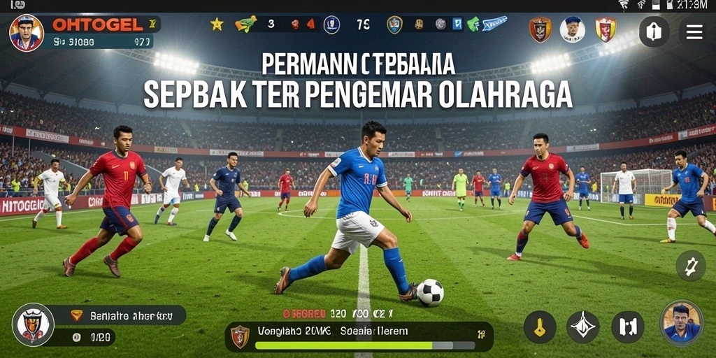 Screenshot gameplay OHTOGEL menampilkan aksi seru di lapangan sepak bola.
