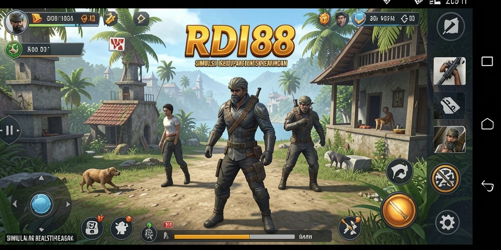 Screenshot gameplay RDI88 menunjukkan interaksi dinamis antar karakter.