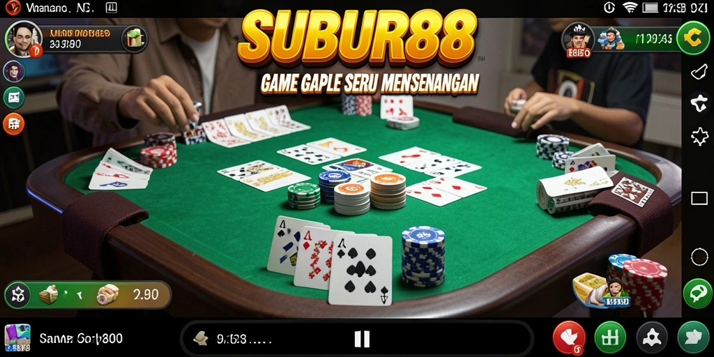 Tampilan gameplay SUBUR88 yang menegangkan saat bermain Gaple.