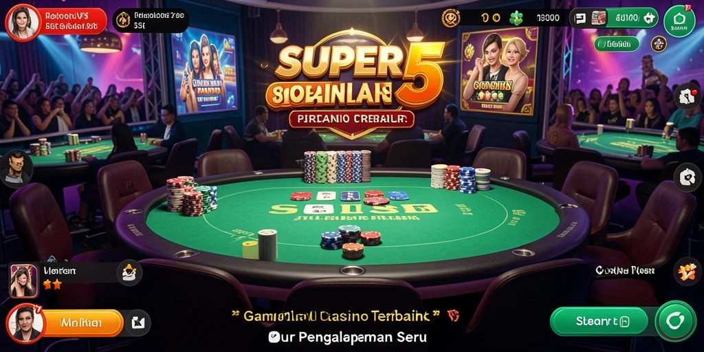 Screenshot utama SUPER5 menampilkan aksi seru aplikasi Live Casino.